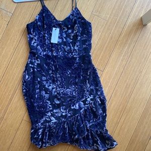 Sugar lips velvet floral purple dress size small.